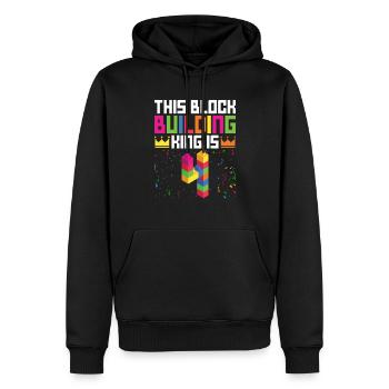 Blockgebäude Geburtstagsdesign Für 4 Jahre Junge - Sweat à capuche Premium bio Homme - noir - Devant - Nico (187cm)