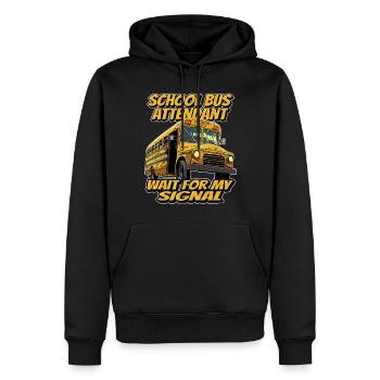 School bus attendants, wait for my signal - Men’s Premium Organic Hoodie - black - Front - Nico (187cm)