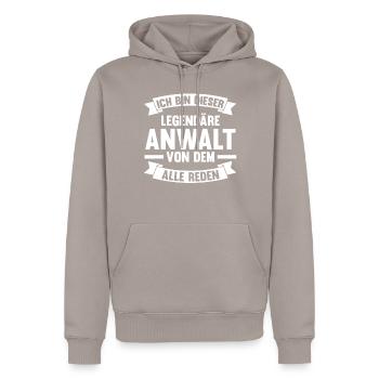 Jurist Anwalt - Männer Premium Bio Hoodie - Taupe - Vorne - Nico (187cm)