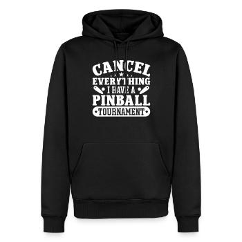 Tout annuler, j’ai un jeu de flipper - Sweat à capuche Premium bio Homme - noir - Devant - Nico (187cm)