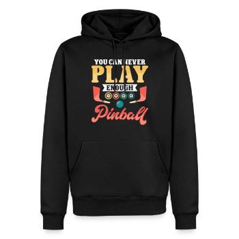 You can never play enough Pinball - Männer Premium Bio Hoodie - Schwarz - Vorne - Nico (187cm)