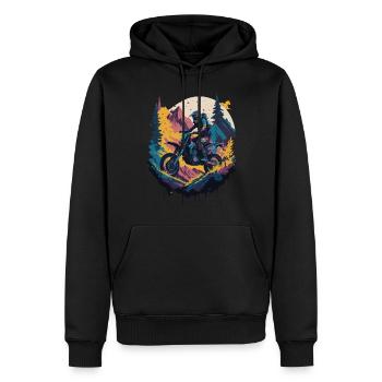 Motocross Biker Rennen Dirt Bike Motorrad Offroad - Männer Premium Bio Hoodie - Schwarz - Vorne - Nico (187cm)