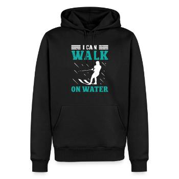 Je peux marcher sur l’eau - Sweat à capuche Premium bio Homme - noir - Devant - Nico (187cm)