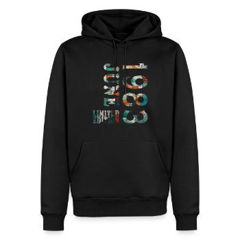 Date de naissance : Juin 1983 - Edition Limitée Rétro - Sweat à capuche Premium bio Homme - noir - Devant - Nico (187cm)