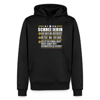 Näher Schneiderin - Männer Premium Bio Hoodie - Schwarz - Vorne - Nico (187cm)