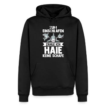 Fische Haifisch - Männer Premium Bio Hoodie - Schwarz - Vorne - Nico (187cm)