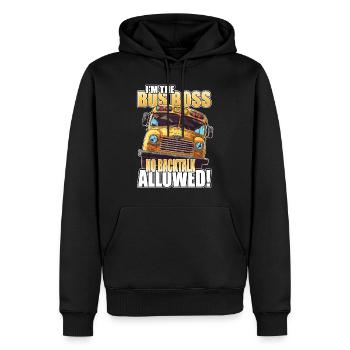 School bus attendant - school bus driver - Men’s Premium Organic Hoodie - black - Front - Nico (187cm)