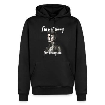 Fier de mon individualité - Sweat à capuche Premium bio Homme - noir - Devant - Nico (187cm)