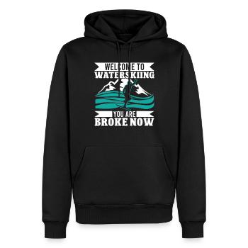 Bienvenue au ski nautique, vous êtes fauché maintenant - Sweat à capuche Premium bio Homme - noir - Devant - Nico (187cm)