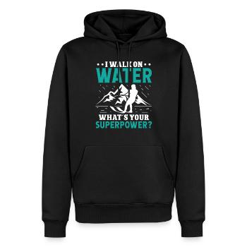 Walk on water what is your superpower? - Männer Premium Bio Hoodie - Schwarz - Vorne - Nico (187cm)