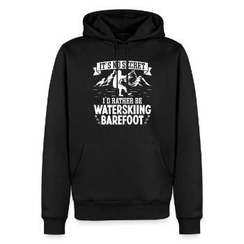 I'd rather be waterskiing barefoot - Männer Premium Bio Hoodie - Schwarz - Vorne - Nico (187cm)