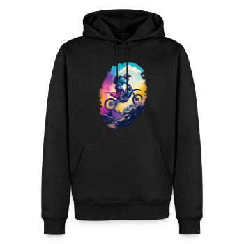 Motocross Racing Illustration Motorsport Biker - Men’s Premium Organic Hoodie - black - Front - Nico (187cm)