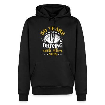 50. Anniversaire de mariage Mari Femme Relation de mariage - Sweat à capuche Premium bio Homme - noir - Devant - Nico (187cm)