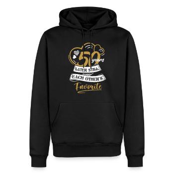 50. Anniversaire de mariage Mari Femme Relation de mariage - Sweat à capuche Premium bio Homme - noir - Devant - Nico (187cm)