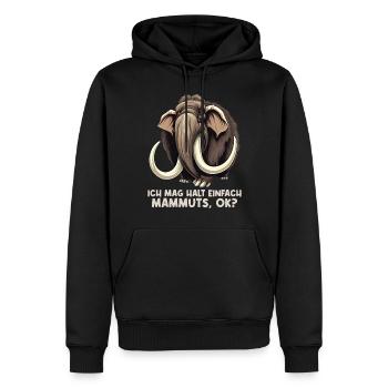 Ich mag halt einfach Mammuts Mammut - Männer Premium Bio Hoodie - Schwarz - Vorne - Nico (187cm)