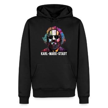 Le communisme a quitté le marxisme Karl Marx - Sweat à capuche Premium bio Homme - noir - Devant - Nico (187cm)