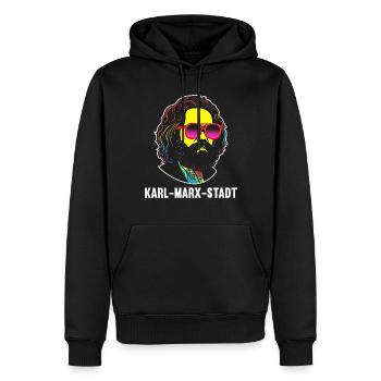 Le communisme a quitté le marxisme Karl Marx - Sweat à capuche Premium bio Homme - noir - Devant - Nico (187cm)