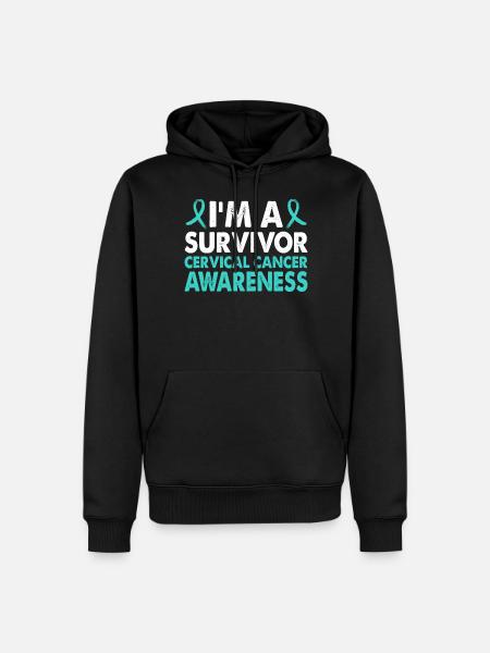 Cervical Cancer Awareness Month - Men’s Premium Organic Hoodie - black