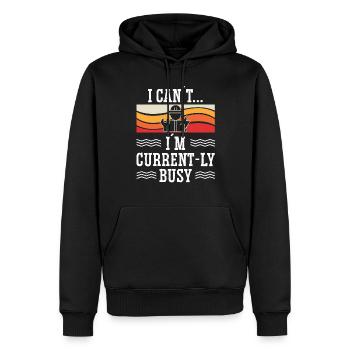 Elektriker Current-ly Busy Elektroingenieur - Männer Premium Bio Hoodie - Schwarz - Vorne - Nico (187cm)