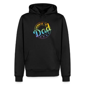 Licence à papa - Fête des pères 2023 Fête des pères Ide - Sweat à capuche Premium bio Homme - noir - Devant - Nico (187cm)