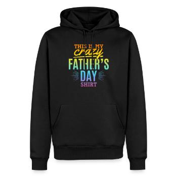 C’est ma chemise de fête des pères folle - Drôle de papa - Sweat à capuche Premium bio Homme - noir - Devant - Nico (187cm)