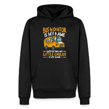 Schulbusfahrer Busfahrer Busbegleiter - Männer Premium Bio Hoodie - Schwarz - Vorne - Nico (187cm)
