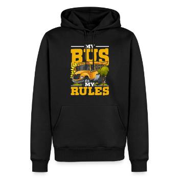 Schulbusfahrer Busfahrer My Bus My Rules - Männer Premium Bio Hoodie - Schwarz - Vorne - Nico (187cm)