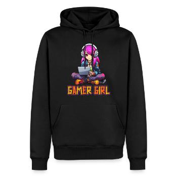 Gaming Konsole PC Zockerin Mädchen Gamer Girl - Männer Premium Bio Hoodie - Schwarz - Vorne - Nico (187cm)
