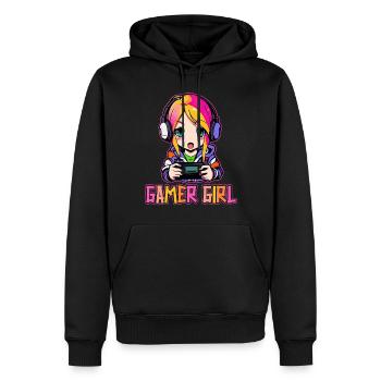 Gaming Konsole PC Zockerin Mädchen Gamer Girl - Männer Premium Bio Hoodie - Schwarz - Vorne - Nico (187cm)