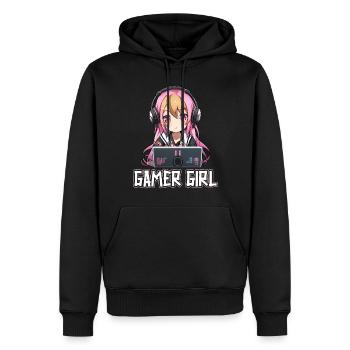Gaming Konsole PC Zockerin Mädchen Gamer Girl - Männer Premium Bio Hoodie - Schwarz - Vorne - Nico (187cm)