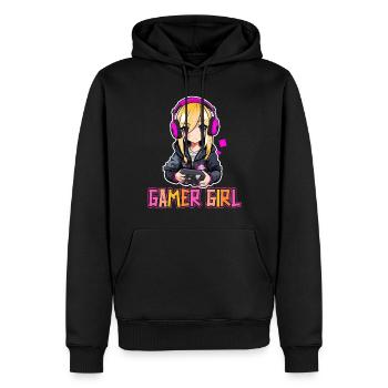 Gaming Konsole PC Zockerin Mädchen Gamer Girl - Männer Premium Bio Hoodie - Schwarz - Vorne - Nico (187cm)