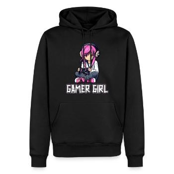 Gaming Konsole PC Zockerin Mädchen Gamer Girl - Männer Premium Bio Hoodie - Schwarz - Vorne - Nico (187cm)