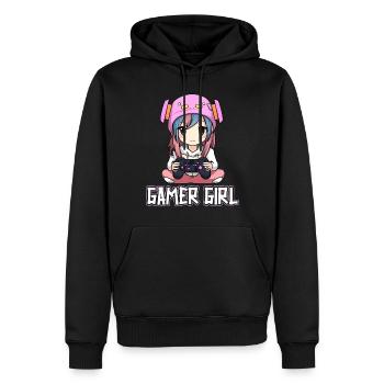 Gaming Konsole PC Zockerin Mädchen Gamer Girl - Männer Premium Bio Hoodie - Schwarz - Vorne - Nico (187cm)