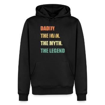 Father's Day Ideas - Daddy. The Man. The Myth. The - Männer Premium Bio Hoodie - Schwarz - Vorne - Nico (187cm)