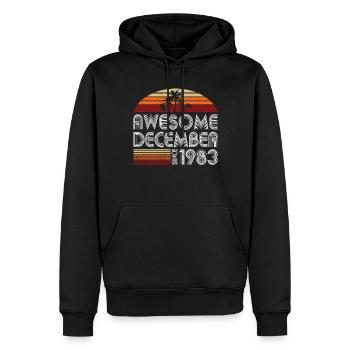 40th Birthday Vintage Awesome December 1983 - Men’s Premium Organic Hoodie - black - Front - Nico (187cm)