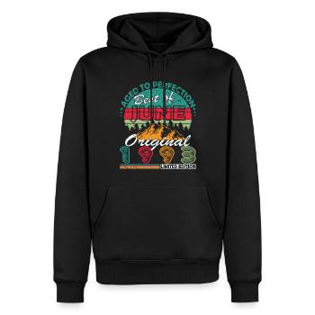 June 1993 Anniversary Juni 1993 Juni - Men’s Premium Organic Hoodie - black - Front - Nico (187cm)