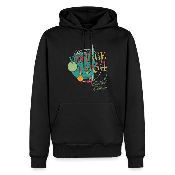 Jahrgang 1964 Vintage Retro Geburtstag Geschenk - Männer Premium Bio Hoodie - Schwarz - Vorne - Nico (187cm)