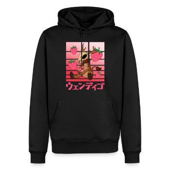 Wendigo Kawaii Strawberry Milk Shake Carton - Männer Premium Bio Hoodie - Schwarz - Vorne - Nico (187cm)