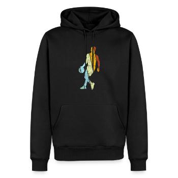 Basketballer Retro - Männer Premium Bio Hoodie - Schwarz - Vorne - Nico (187cm)