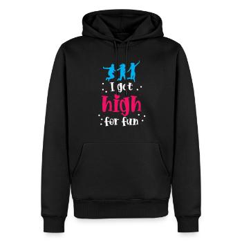 I get high for fun - Männer Premium Bio Hoodie - Schwarz - Vorne - Nico (187cm)
