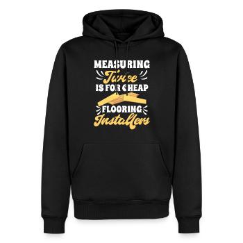 Mesurer deux fois, c’est pour un revêtement de sol bon marché - Sweat à capuche Premium bio Homme - noir - Devant - Nico (187cm)