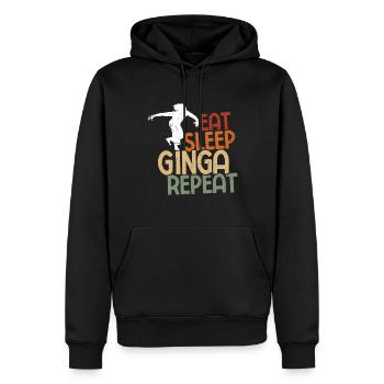 Capoeira - Männer Premium Bio Hoodie - Schwarz - Vorne - Nico (187cm)