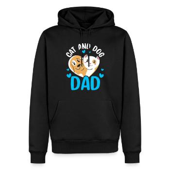 Katze Und Hund Papa Hunde Katzen Liebhaber - Männer Premium Bio Hoodie - Schwarz - Vorne - Nico (187cm)