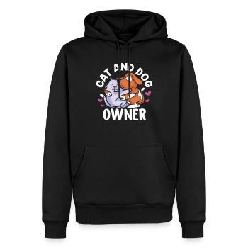 Chats et propriétaires de chiens Propriétaires Chiens Chien Chat - Sweat à capuche Premium bio Homme - noir - Devant - Nico (187cm)