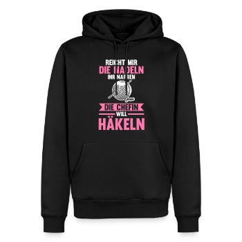 Stricken Nähen Häkeln - Männer Premium Bio Hoodie - Schwarz - Vorne - Nico (187cm)
