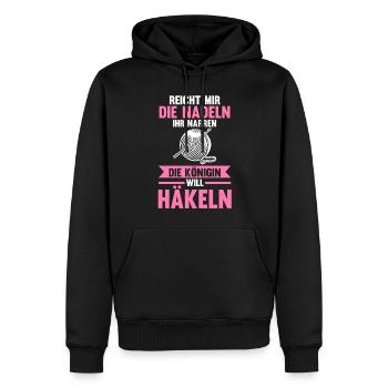 Stricken Nähen Häkeln - Männer Premium Bio Hoodie - Schwarz - Vorne - Nico (187cm)