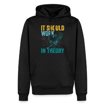 Amateurs de robotique Cela devrait être en théorie - Sweat à capuche Premium bio Homme - noir - Devant - Nico (187cm)