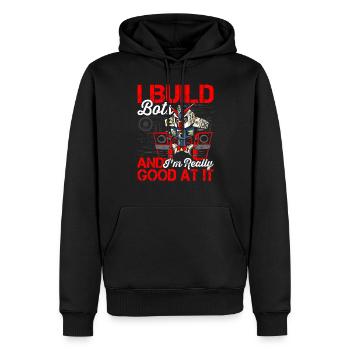 I build bots robotics lover robot engineer - Men’s Premium Organic Hoodie - black - Front - Nico (187cm)