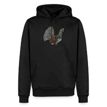 Auerhahn I Hühnervogel Auerhuhn Motiv für Jäger - Männer Premium Bio Hoodie - Schwarz - Vorne - Nico (187cm)