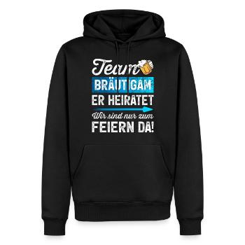 Junggesellenabschied T-Shirt Männer JGA Polterer - Männer Premium Bio Hoodie - Schwarz - Vorne - Nico (187cm)